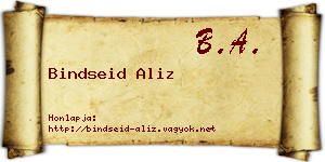 Bindseid Aliz névjegykártya